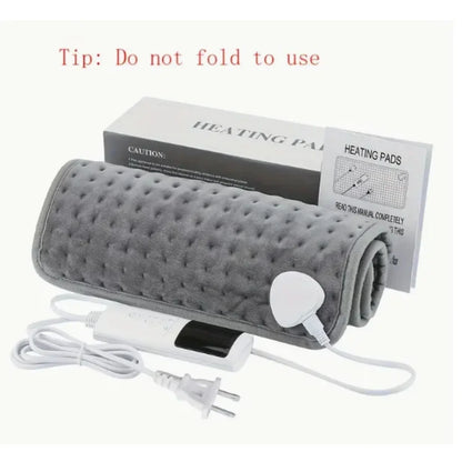 Electric Heating Pad for Back Pain & Period Cramps - 9 Heat/4 Timers, Washable, Moist/Dry, 12x24" (Gift)