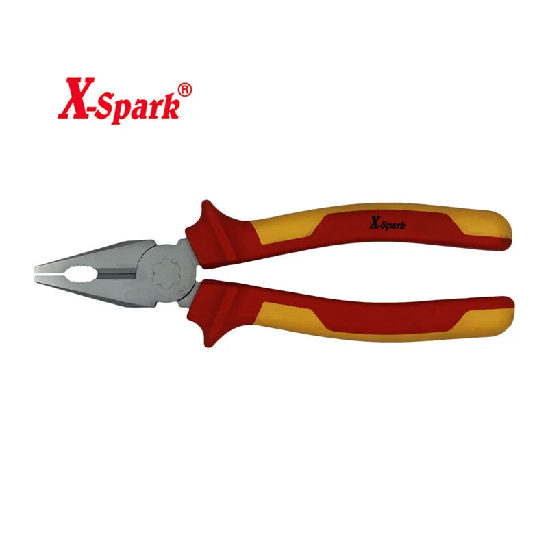 X-Spark Insulated Linesman Pliers 8" Length 34mm Max Jaw Opening VDE insulated for Industrial