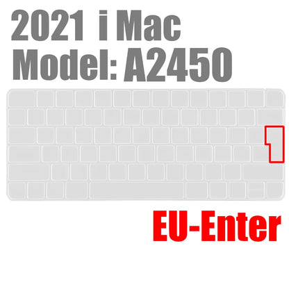 For 2021 iMac Wired Apple Keyboard A2449 A2450 A1243 A1843 MB110LL/B with Numeric Keypad Silicone keyboard Cover Protector Skin