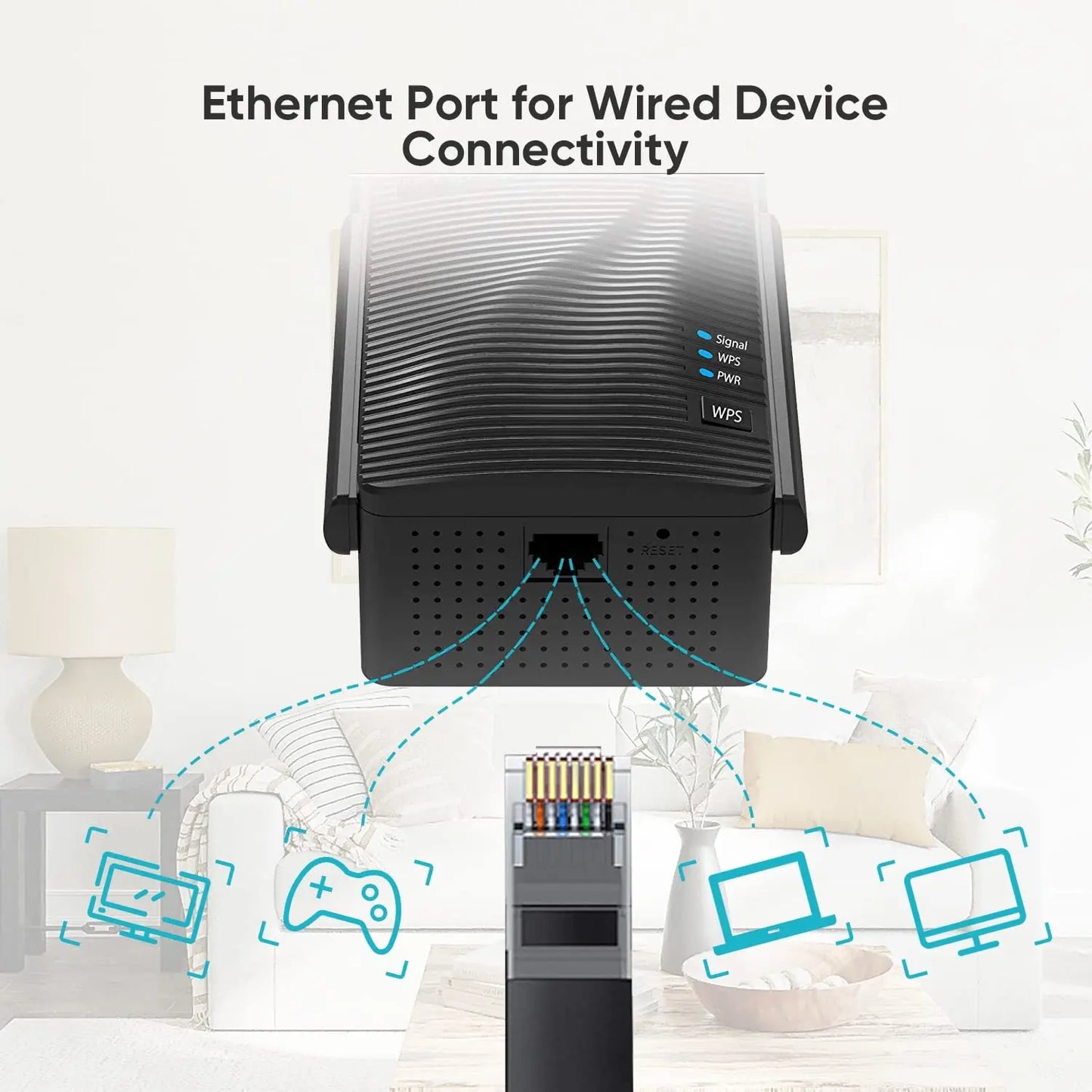WiFi Extender & Booster 2100 Mbps Dual Band 5G/2.4G Wireless Repeater Gigabit Port Home Use