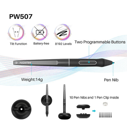 Huion Kamvas Pro 16 15.6 inch Graphic Tablet  Monitor Battery-Free Pen Display Digital Tablet Drawing Monitor with Tilt AG Glass