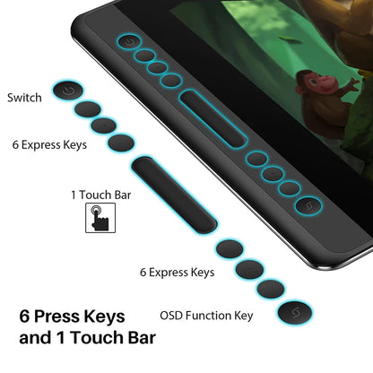 Huion Kamvas Pro 16 15.6 inch Graphic Tablet  Monitor Battery-Free Pen Display Digital Tablet Drawing Monitor with Tilt AG Glass