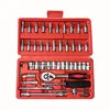 46-Pieces Multi-Functional Metric Drive Socket Wrench Set DIY Auto Repair Tool Kit Red Case Hand Tools Ratchet Extensions OEM