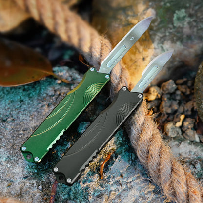 New Outdoor Practical Aluminum Handle Cutting Knife for Hiking Self-Defense Survival Camping Utility Knife with Clip