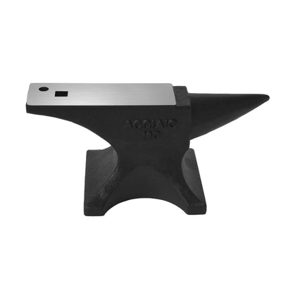 Single Horn Anvil, 25lbs/11kg Cast Steel Anvil, High Hardness Rugged Round Horn Anvil for Blacksmiths, with Stable Base