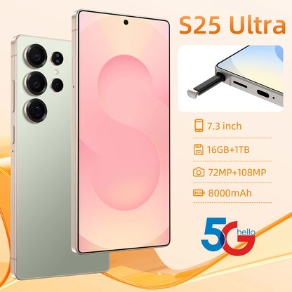 S25 Ultra 5G Smartphone 7-3 Inch Big Screen 12GB+512GB Android 15 Brand New Original OLED LTE 65W Quick Charge