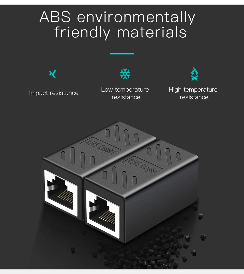 ONTi RJ45 Connector Cat7/6/5e Ethernet Adapter 8P8C Network Extender Extension Cable for Ethernet Cable Female to Female