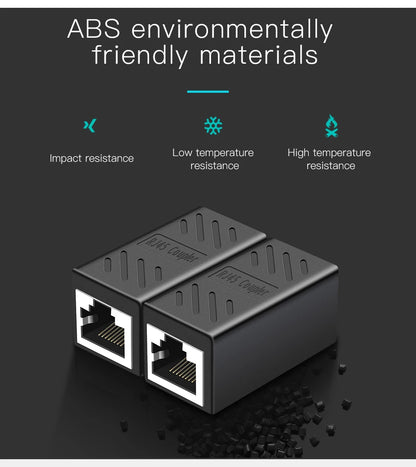 ONTi RJ45 Connector Cat7/6/5e Ethernet Adapter 8P8C Network Extender Extension Cable for Ethernet Cable Female to Female