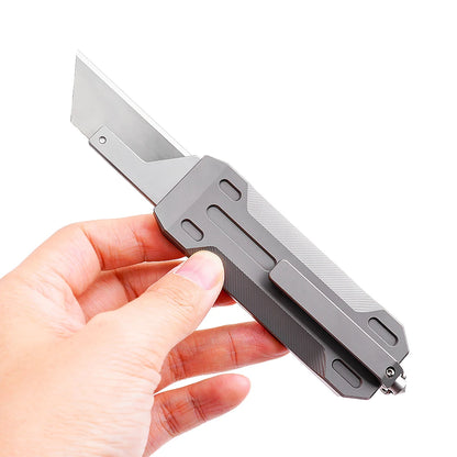 Portable Outdoor Titanium Telescopic Knife  Utility Push-Pull Pocket Knife Durable EDC Tactical Knife