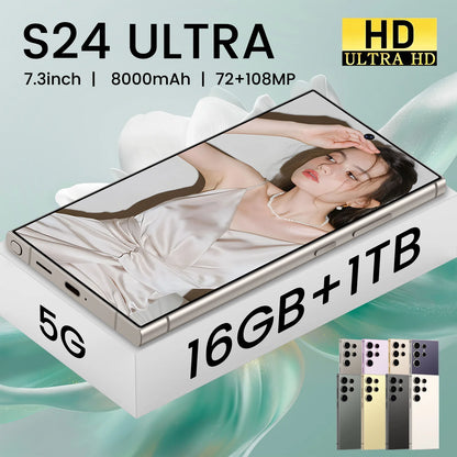 S24 Ultra 7.3 5G French/Spanish/English Smartphone 108MP Rear Camera 12GB+256GB Business Travel 65W Quick Charge CDMA