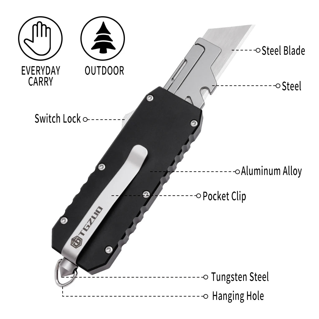 Aluminum Alloy Multifunctional Pocket Knife Utility Outdoor Camping Hunting Knife Multi-purpose Tactical Knife