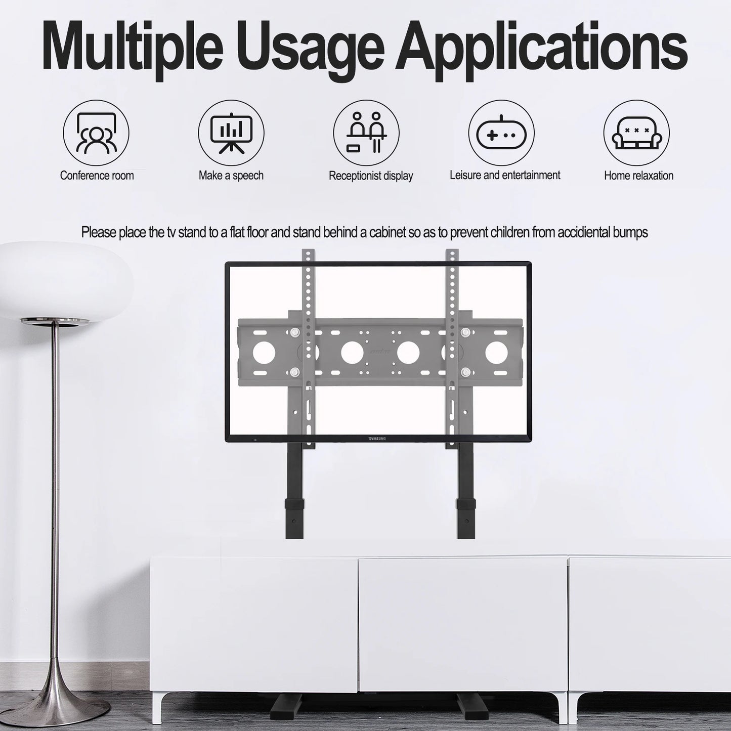 Universal Tall Floor TV Stand for 32 65'' LED LED LCD Flat Screen