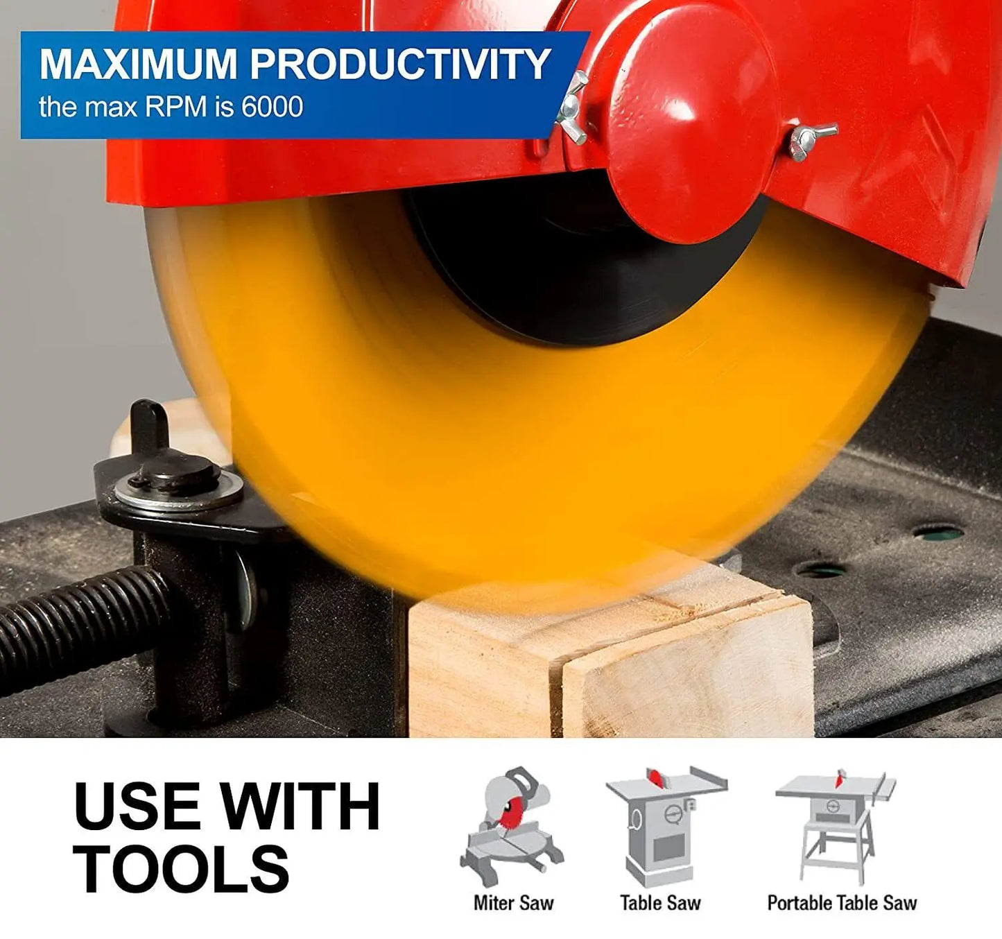 USA Warehouse Shipping Within 24h 10inch 50Tooth Miter Saw Blade Tools Woodcutting 5/8in Arbor Carbide Ripping Tico Cutting
