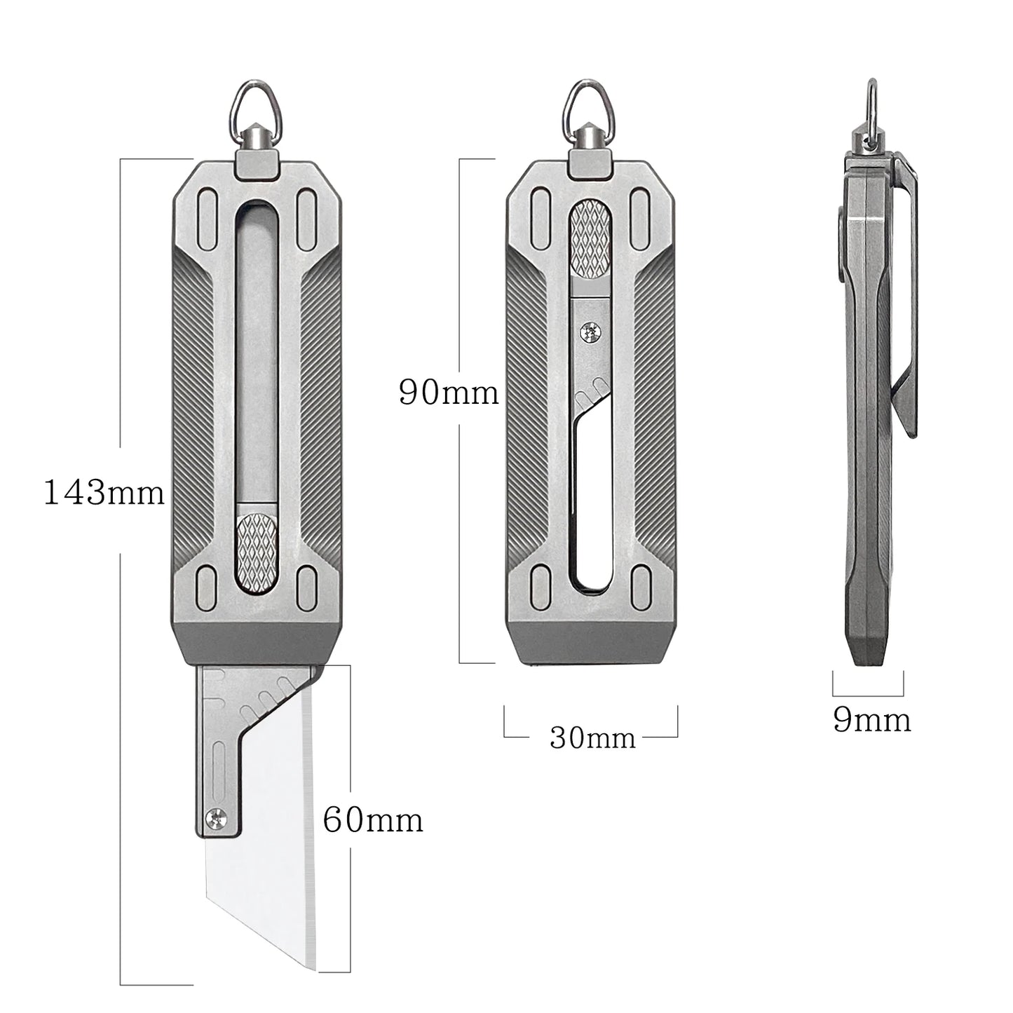 Portable Outdoor Titanium Telescopic Knife  Utility Push-Pull Pocket Knife Durable EDC Tactical Knife