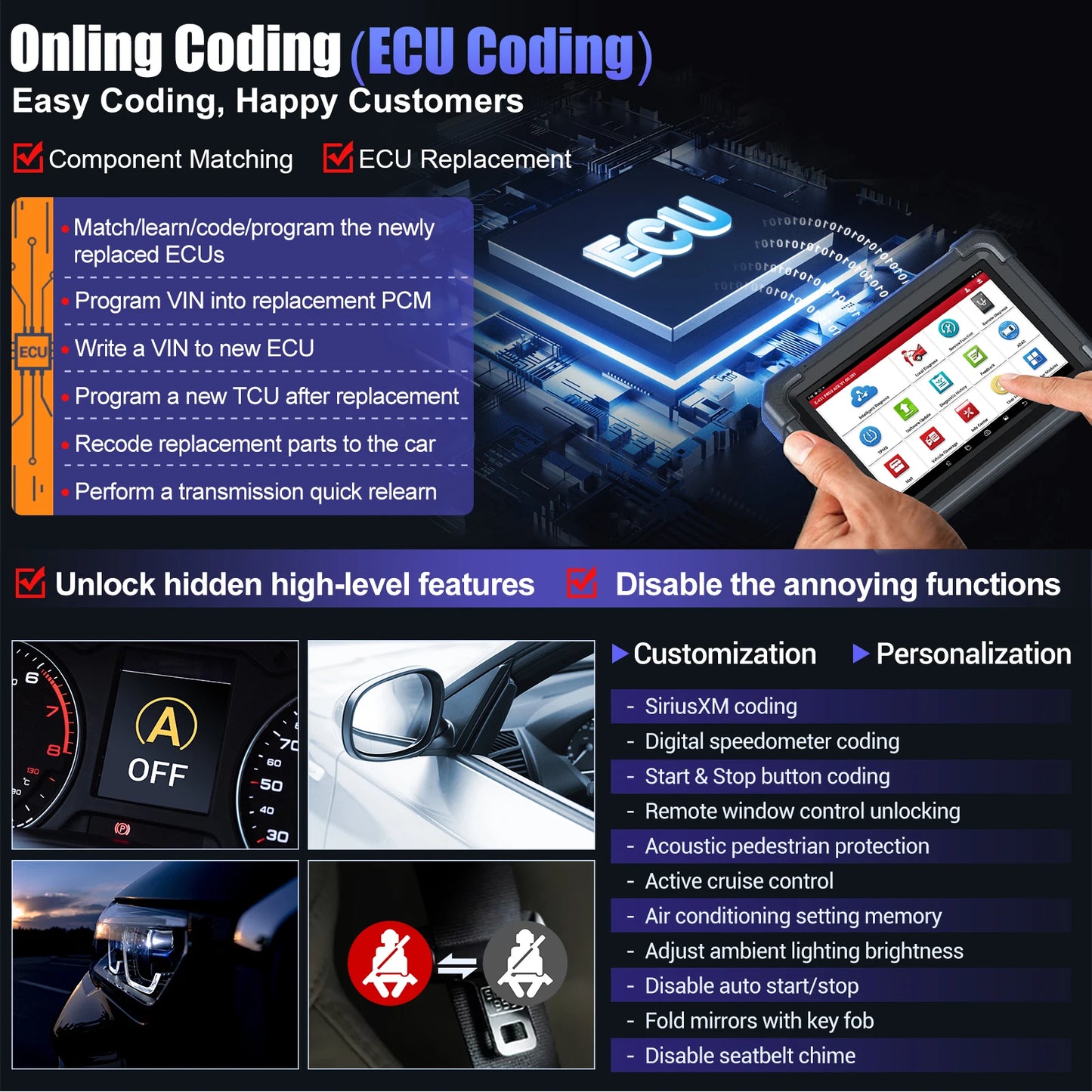 LAUNCH PRO3 ACE Full System Bi-directional Auto Diagnostic Scanner OBD2 Vehicle Code Reader Smart Diagnosis