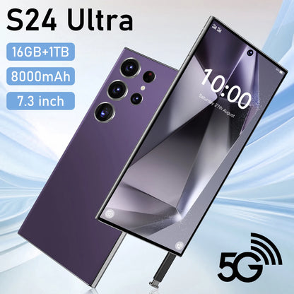 New Release S24 5G Smartphone 3x Optical Zoom 30x Digital Zoom AI Editing for Distant Shots