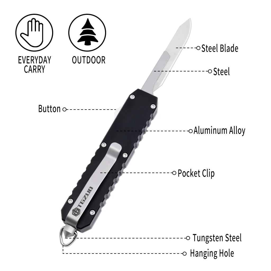 Aluminum Multifunctional Hunting Knife Utility Outdoor Camping  Knife Outdoor Portable Pocket Knife