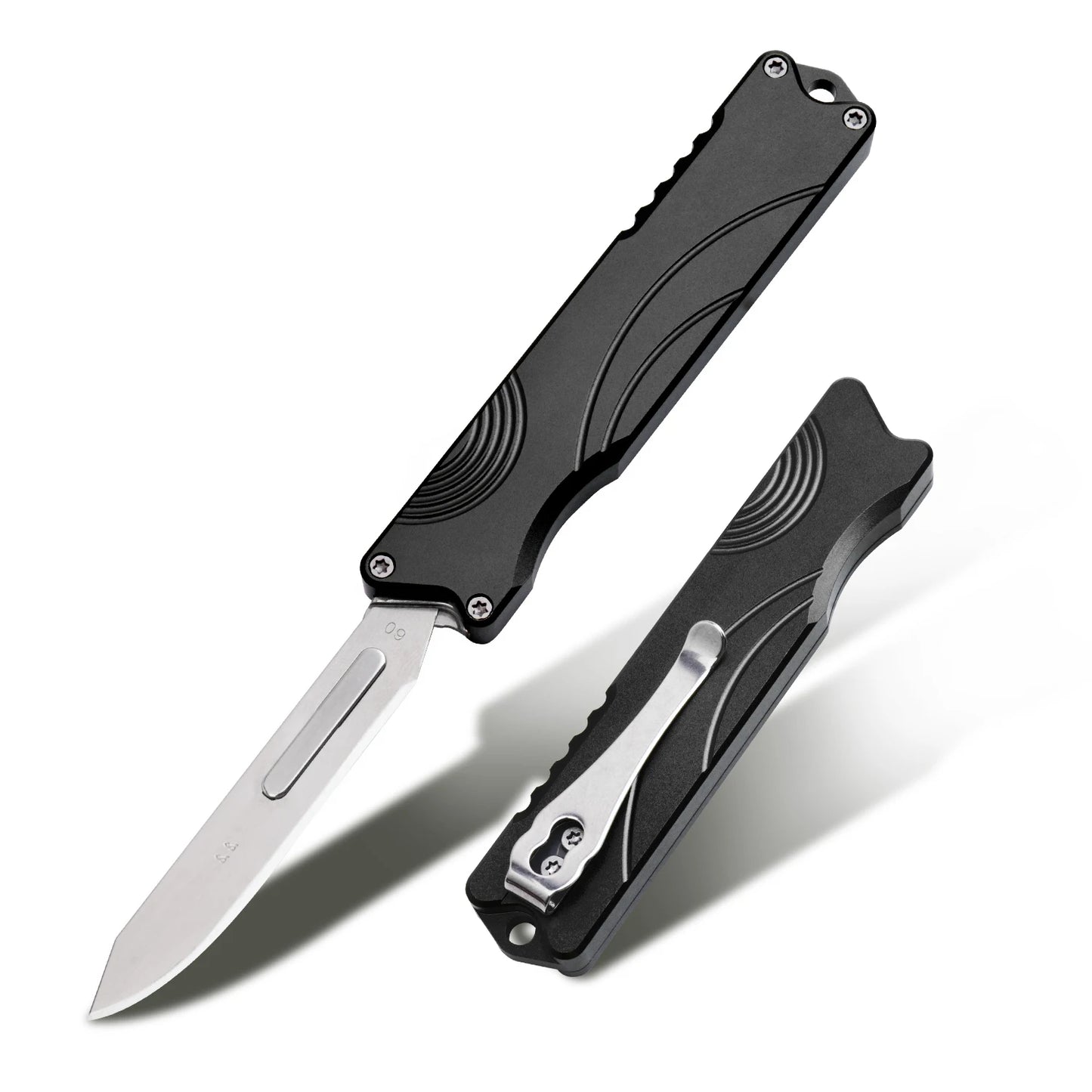 New Outdoor Practical Aluminum Handle Cutting Knife for Hiking Self-Defense Survival Camping Utility Knife with Clip