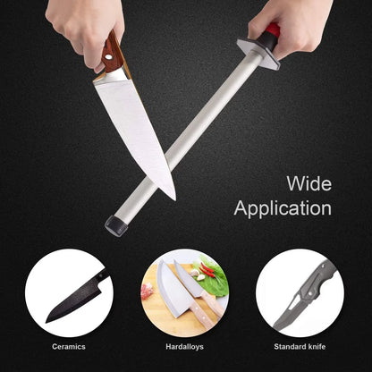 Local Stock in US - 10 in Honing Steel Oval Diamond Knife Sharpening Rod Stick