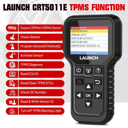 USA EU Warehouse Launch CRT501IE TMPS Sensor Car Obd2 Elm327 Scanner Automotriz Code Reader Diagnostic Tools