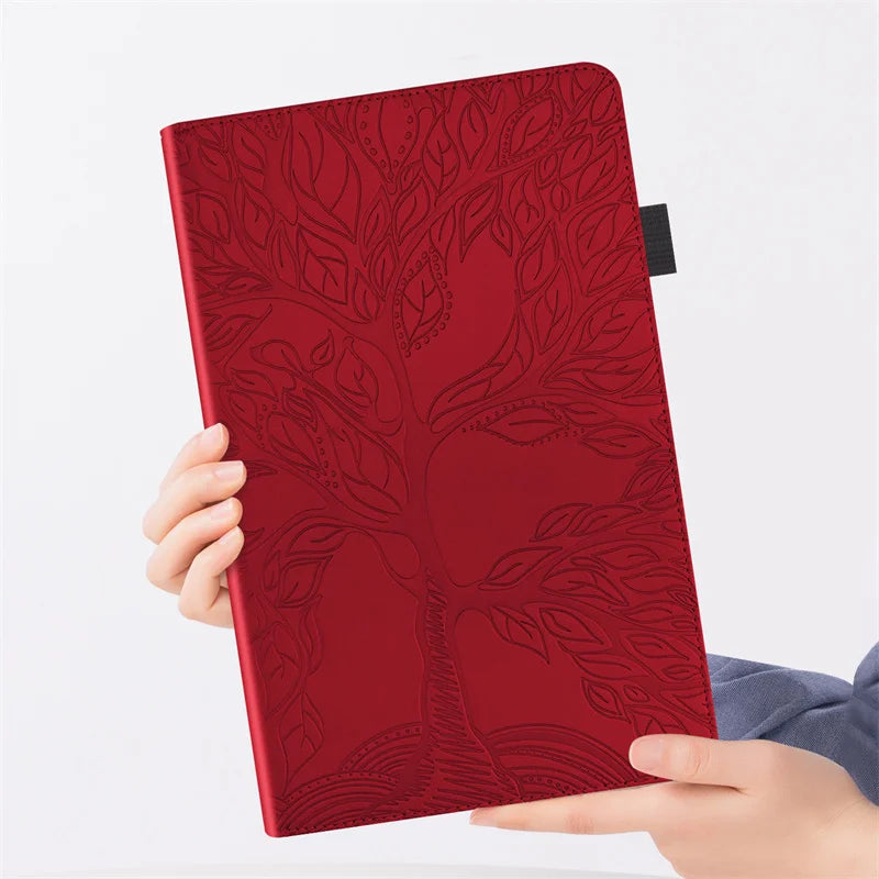Funda for Redmi Pad Pro Case 12.1 inch 2024 Tree Embossed Stand Back Shell for Xiaomi Poco Pad 12 1 Case Cover Tablet Case