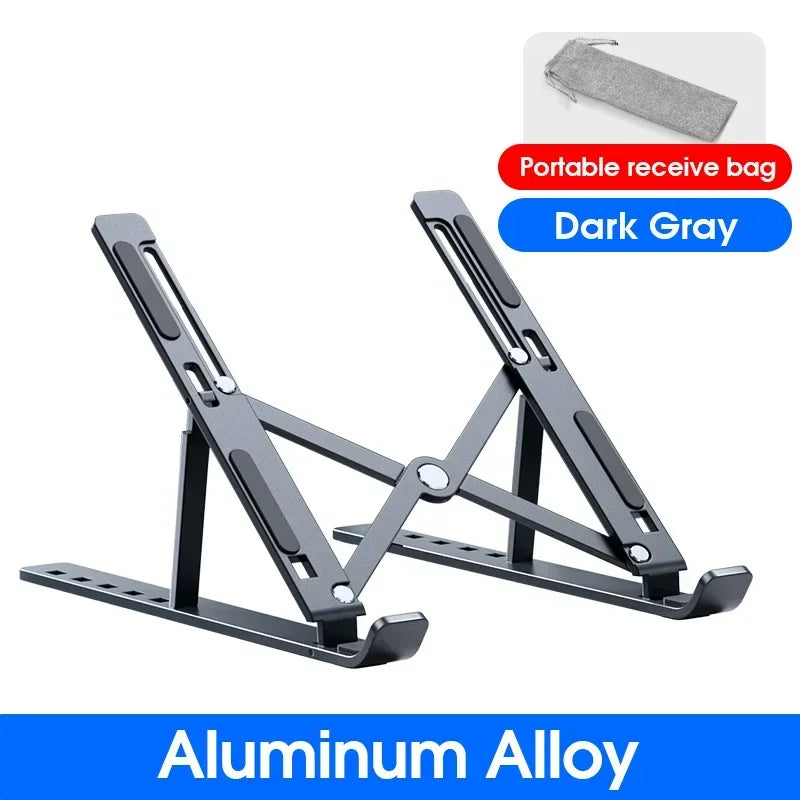 Portable Aluminum Alloy N8 Notebook Stand Desktop Computer Bracket Foldable Double Layer Suspension Style Office Supplies