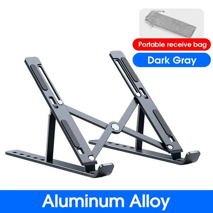 Portable Aluminum Alloy N8 Notebook Stand Desktop Computer Bracket Foldable Double Layer Suspension Style Office Supplies
