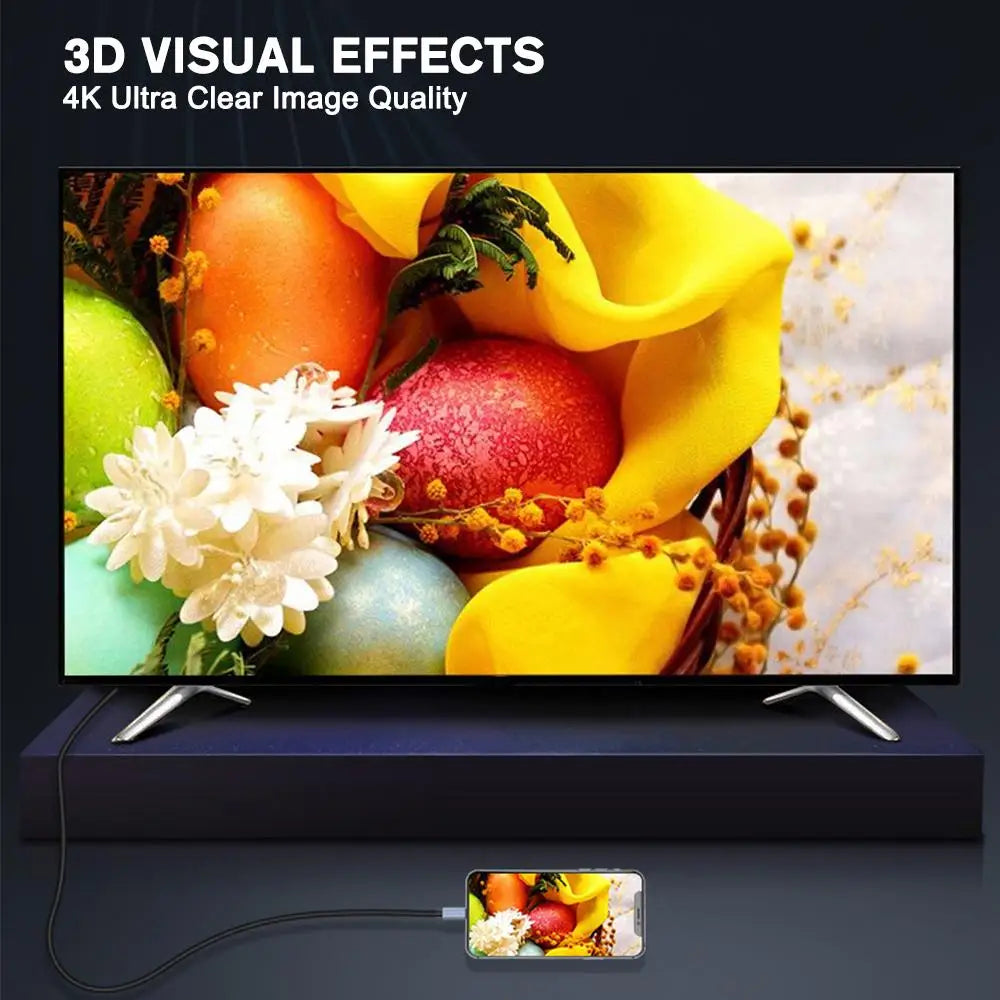 Type C To HDMI-Compatible Adapter Mobile Phone Connected Adapter Same Screen TV To Projector Cable 4K High-definition Lapto G9T3