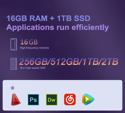 NEW 15.6" Ultra Slim Laptop 16GB RAM 2TB SSD Intel N3700 Notebook Gamer Windows11 Pro 1920*1080 Display Office Study Computer PC