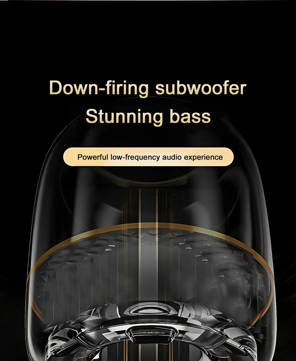 5th Glass Bluetooth Speaker Subwoofer Colorful Home High Volume Wireless Smart Computer Speaker ﻿Electronics Desk Accessories