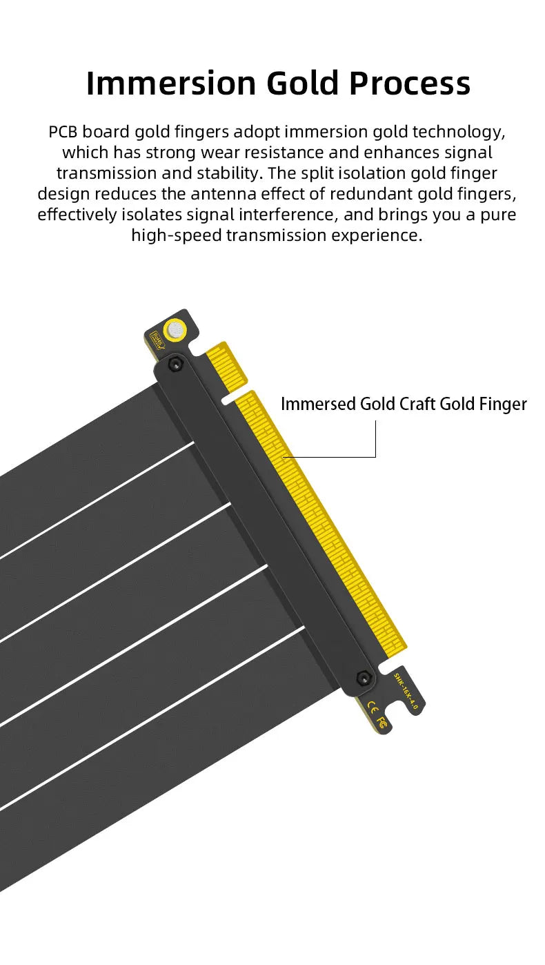 TEUCER PCI-E 4.0 X16 Riser Cable Video Card EMI Shielded High-Speed Flexible Extender PCI Express Gen 4 GPU Extension Cord