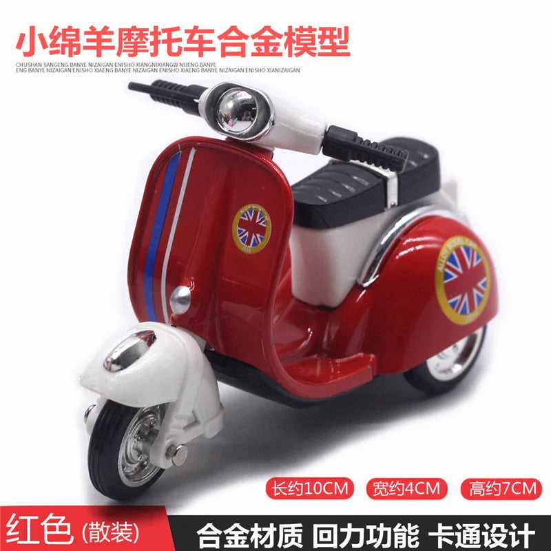 Cute Diecast Alloy Metal Car Bus Motor Tricycle Motorcycle Taxi Model Toy Children Birthday Gift