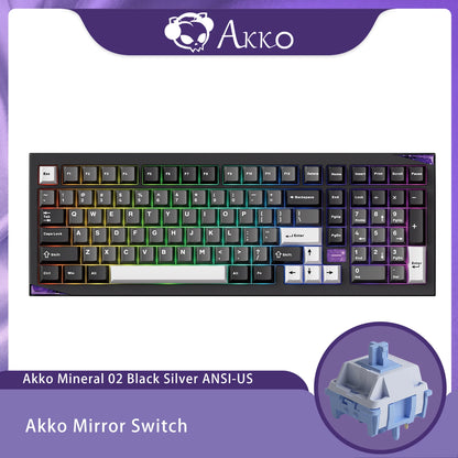 Akko Mineral 02 VIA Mechanical Keyboard/Barebone Kit Aluminum 102 Keys RGB Hot-swappable Tri-mode Wireless Custom Keyboard/Kit