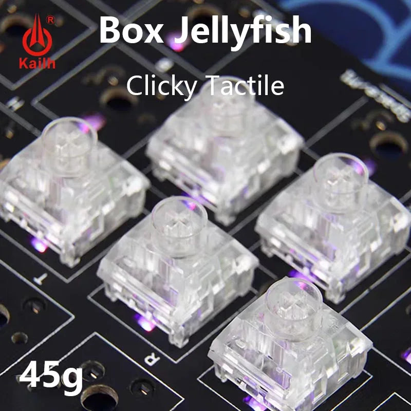 Kailh Box Jellyfish Switch Clicky Tactile 5-Pin Mechanical Keyboard Switch RGB Custom Fully Transparent Keyboard Kit Pre-lubed