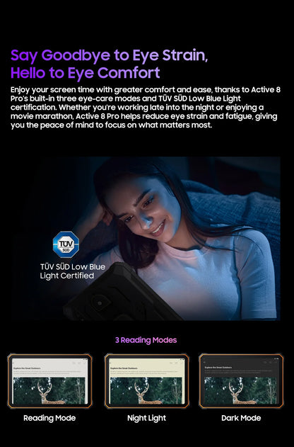 Blackview Active 8 Pro 16GB 256GB Tablet PC 22000mAh Battery Android 14 10.36" inch 2.4K Display 16MP+ 48MP Camera Rugged Tablet