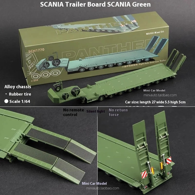 New In Stock Mesdi 1:64 Scania R650 Civilian Trailer Transport Vehicle Alloy Small Model Miniature Diecast Scania Custom Toy Gif