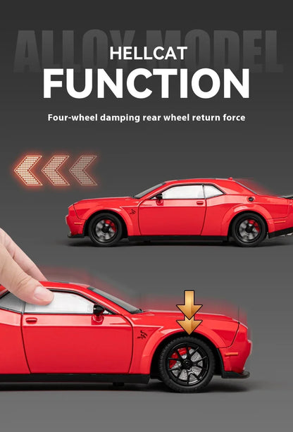 1:24 Dodge Challenger SRT Hellcat Redeye Super Muscle Car Alloy Metal Diecast Car Model Collecting Hobby Decorative Gift Friend