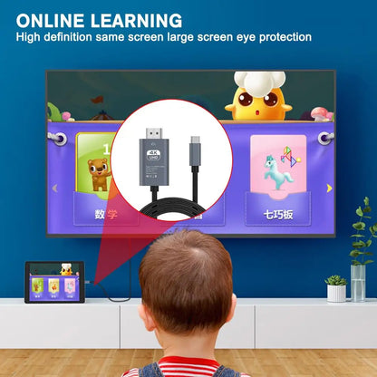 Type C To HDMI-Compatible Adapter Mobile Phone Connected Adapter Same Screen TV To Projector Cable 4K High-definition Lapto G9T3