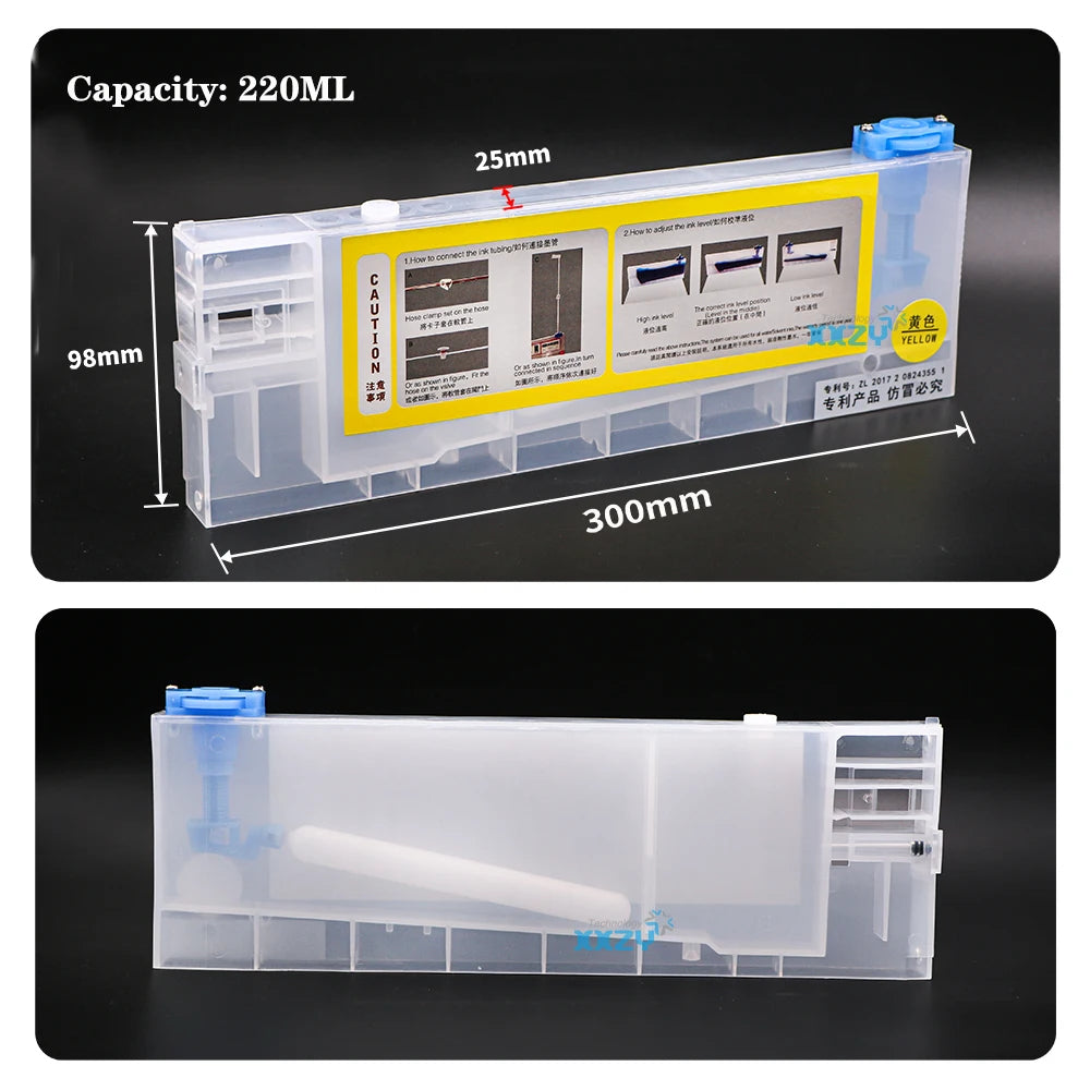 Eco Solvent Printer 220ml CISS Refill Sub Tank with Float for Wide Format Printer Ink Cartridge