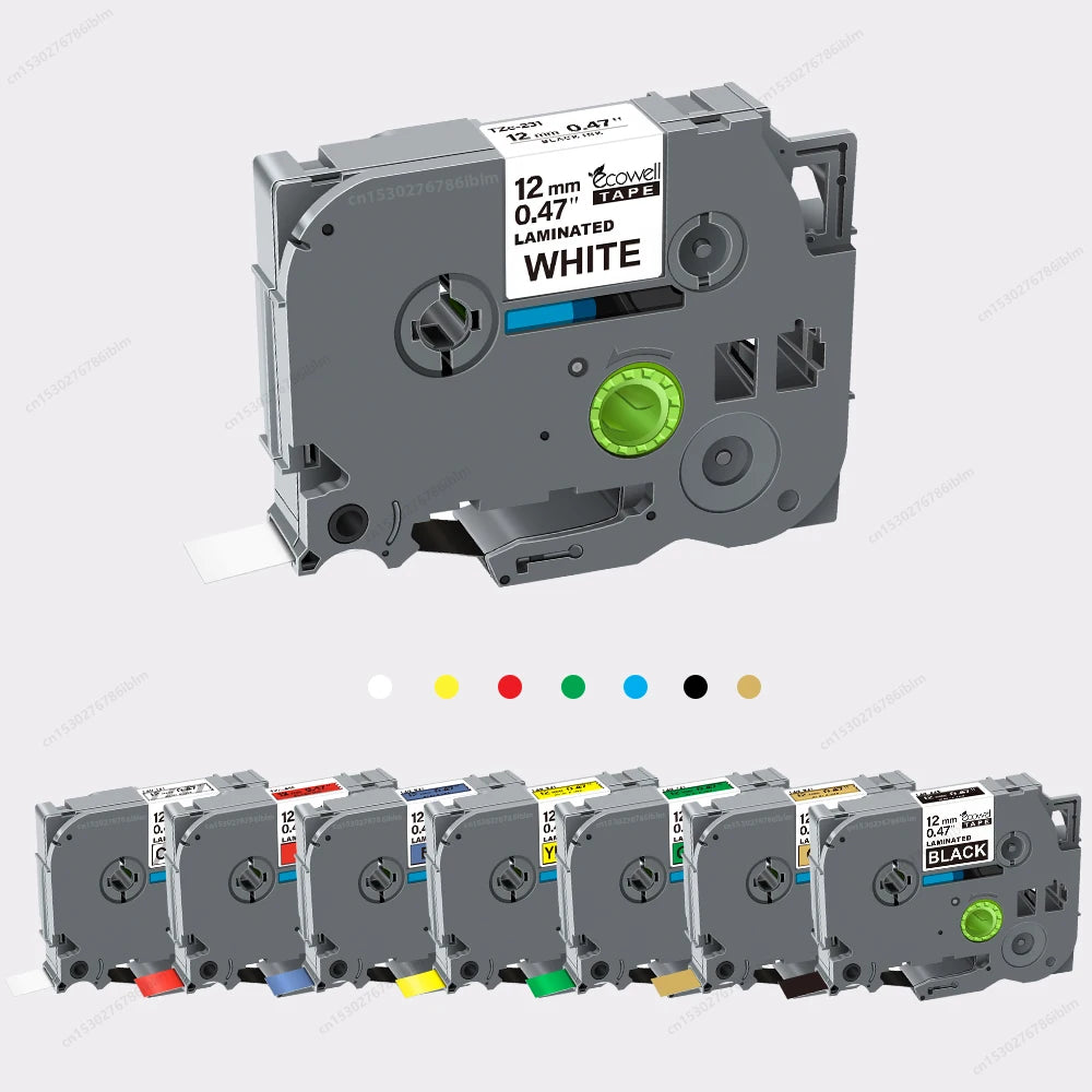 1Pcs TZe231 Compatible with Brother P-Touch TZe-231 Tape 6/9/12mm tze221 tze211 Black on White for Brother PT-H110 Label Printer