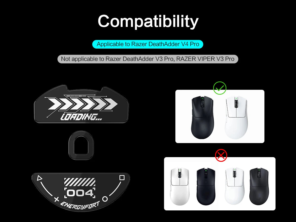 Glass Mouse Skates For Razer DeathAdder V4 Pro Mouse Feet Pads Smooth Durable Game Mice Accessories Slimmer Toughened Glass