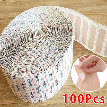 100Pcs Waterproof Breathable Cushion Adhesive Plaster Wound Hemostasis Sticker Band First Aid  Medical Gauze