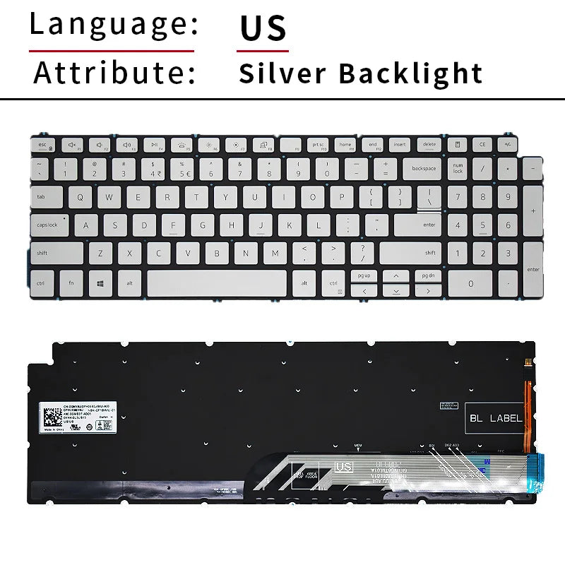 SP Spanish US Russian Backlit For Dell Inspiron 3500 3501 7591 5590 5591 5598 7590 5593 5584 7790 7500 7501 5501 5502 Keyboard