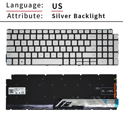 SP Spanish US Russian Backlit For Dell Inspiron 3500 3501 7591 5590 5591 5598 7590 5593 5584 7790 7500 7501 5501 5502 Keyboard