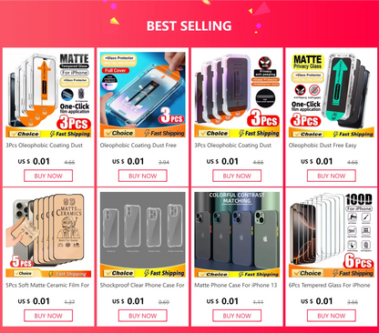 Oleophobic Coating Dust Free Easy Installation Screen Protector For iPhone 14 11 13 12 15 Pro Max Mini XS X XR 17 16 Plus Glass