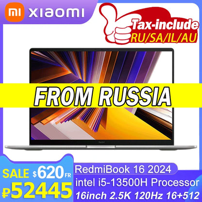 Original Xiaomi Mi Redmi Book 16 2024 intel i5 13500H 16GB RAM 512GB SSD 16inch 2.5K 120Hz Screen JYU4577CN