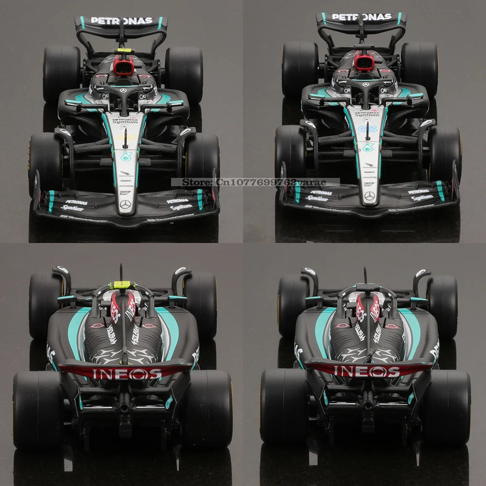 Bburago 1:43 Mercedes-AMG Petronas F1 Team W15 2024 #44 Hamilton #63 George Russell Alloy Car Die Cast Model Toy Collectible