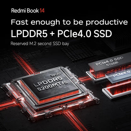 Xiaomi Laptop RedmiBook 14 2023 14 Inch 2.8K 120Hz Screen i5-12500H/i7-12700H 16GB LPDDR5 512GB/1TB SSD Notebook PC Computer