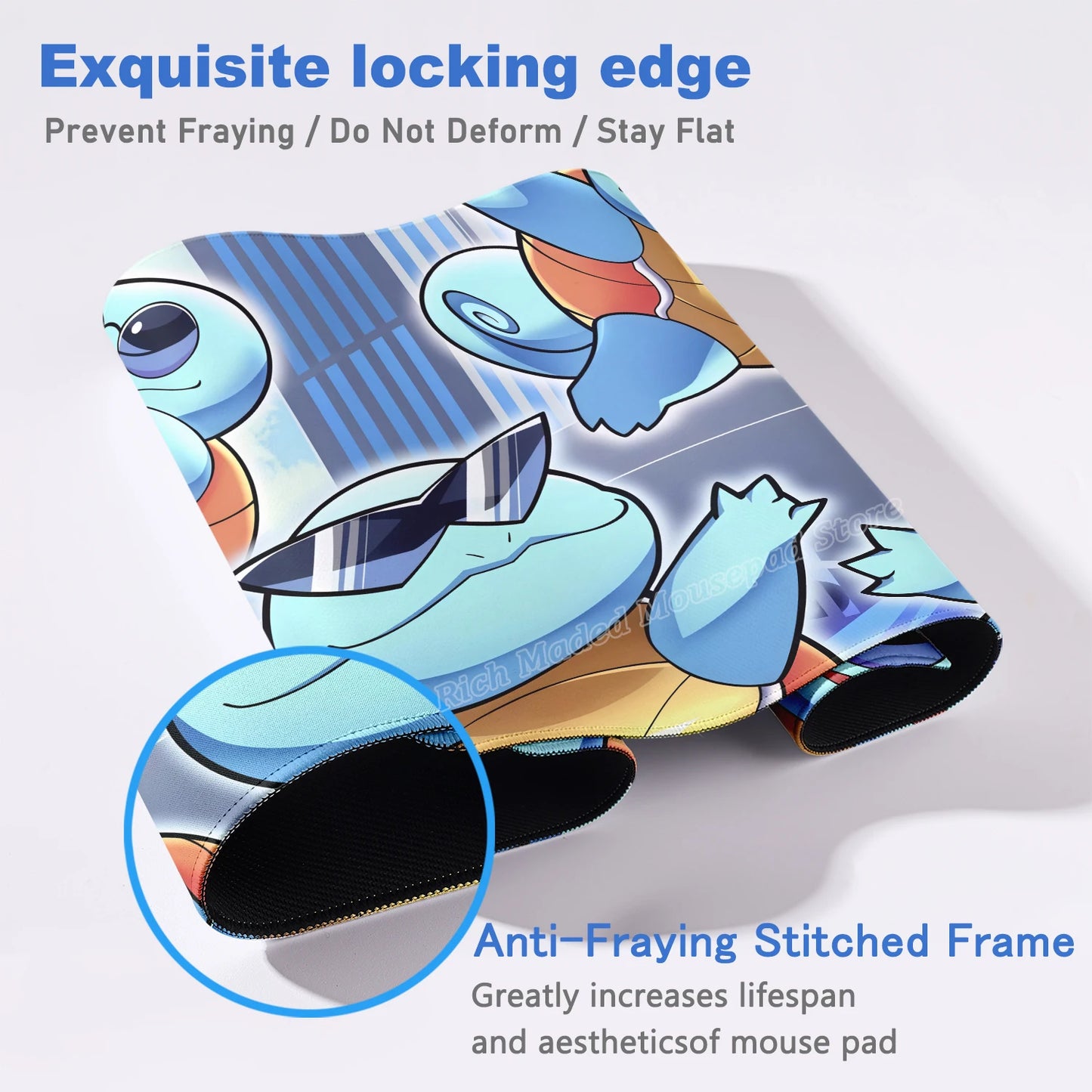 HD Gaming Keyboard Rug Laptop Japan Cool Anime Mouse Pad XXL P-pokemon Desk Mat PC Squirtles Gamer Cabinet Extended Mousepad Rug