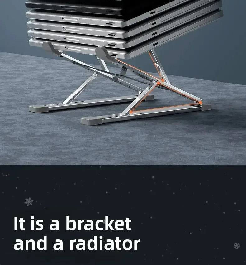 Portable Aluminum Alloy N8 Notebook Stand Desktop Computer Bracket Foldable Double Layer Suspension Style Office Supplies